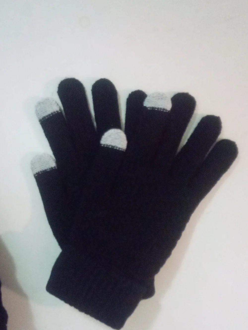 5 Piece Black Knit Winter Set  Faux Fur Beanie 2 Pr Socks Gloves Neck Warmer